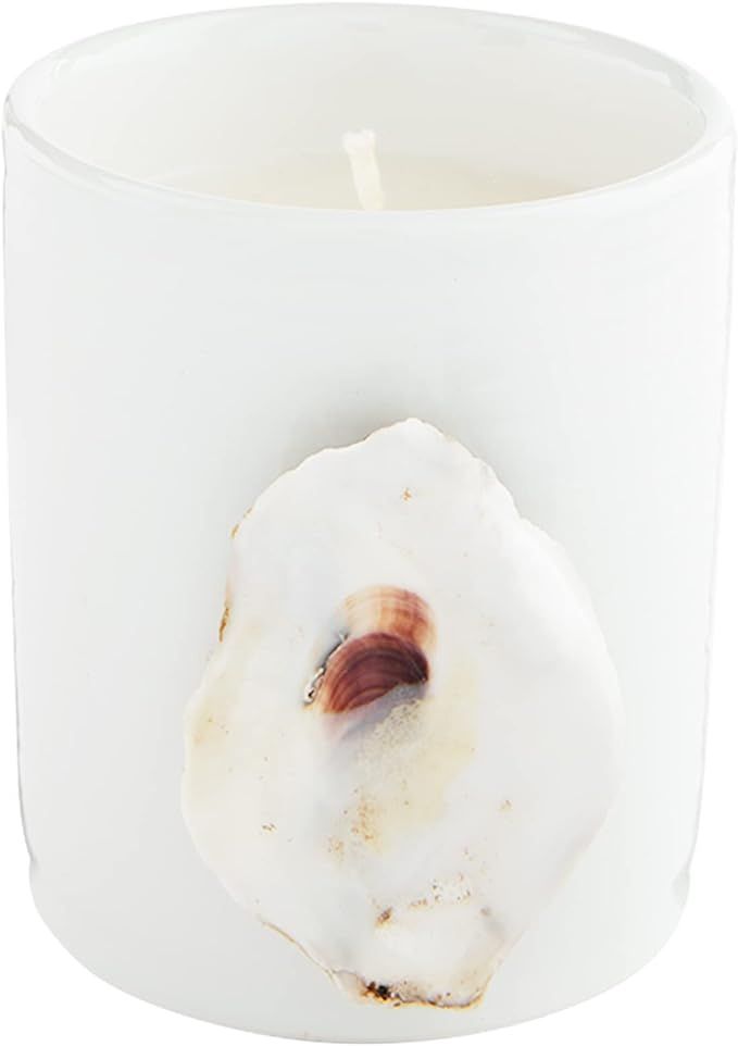 Mud Pie Oyster Ceramic Candles, White, Small, 3.5" x 3" | Amazon (US)