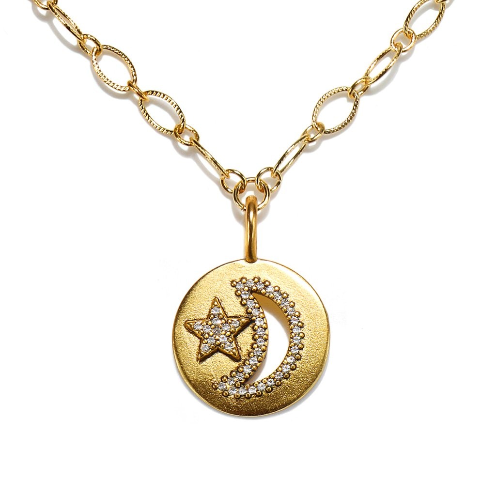Moon & Star Talisman Link Necklace | Sequin