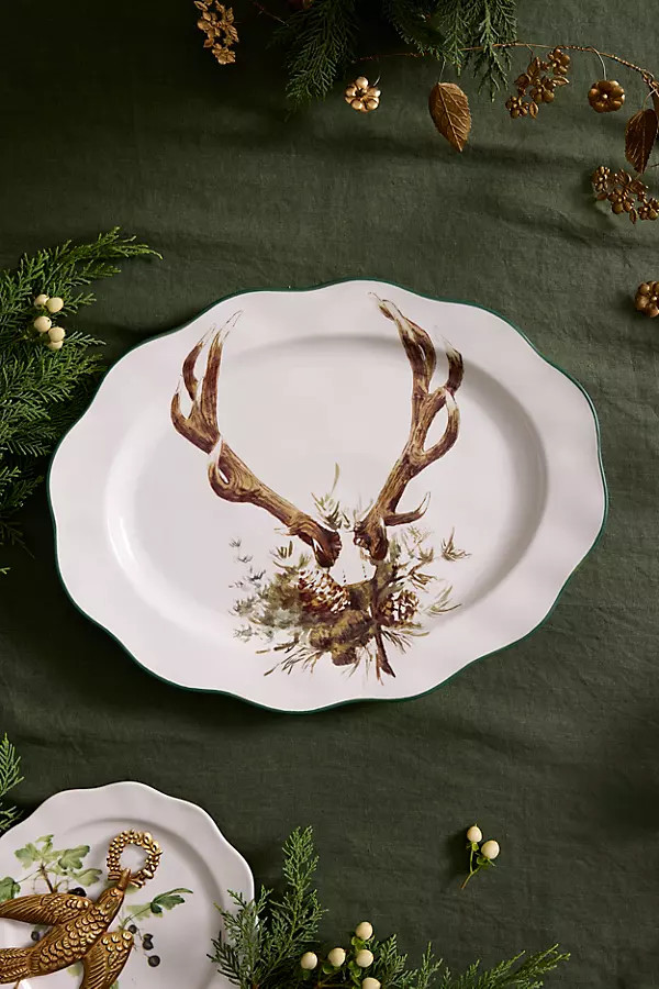 Antlers Stoneware Serving Platter | Terrain