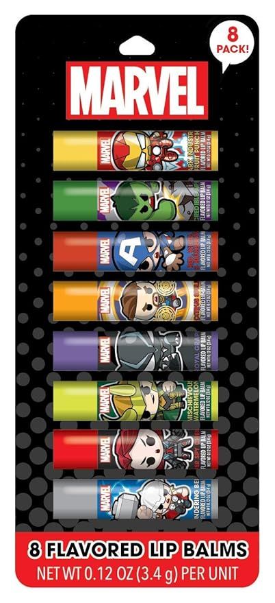 Taste Beauty Marvel Comic Book Themed 8pc Lip Balm Sticks - Assorted Flavors - Black Widow, Hulk,... | Amazon (US)