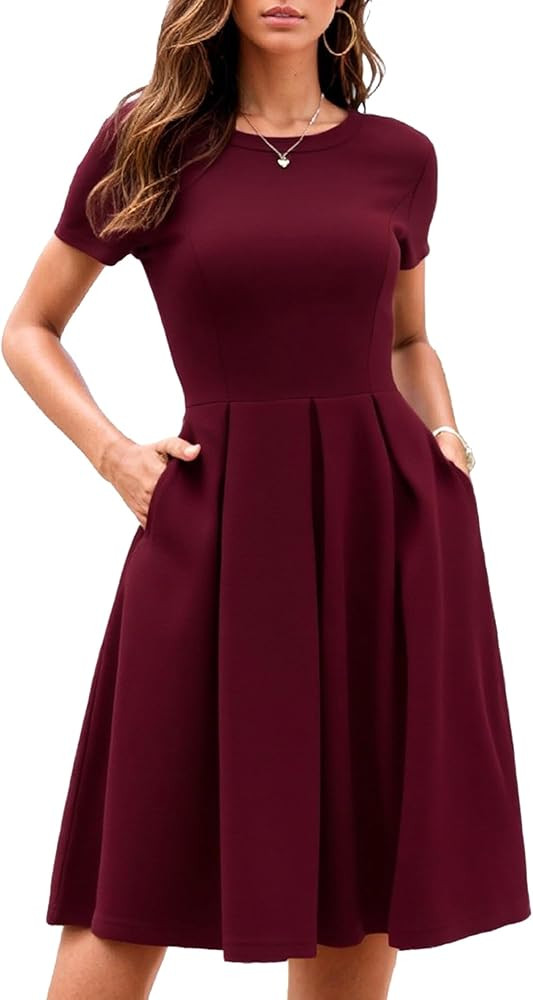 oxiuly Summer Dresses for Women 2024 Party Church Bridesmaid Graduation Dress with Pockets S253 | Amazon (US)