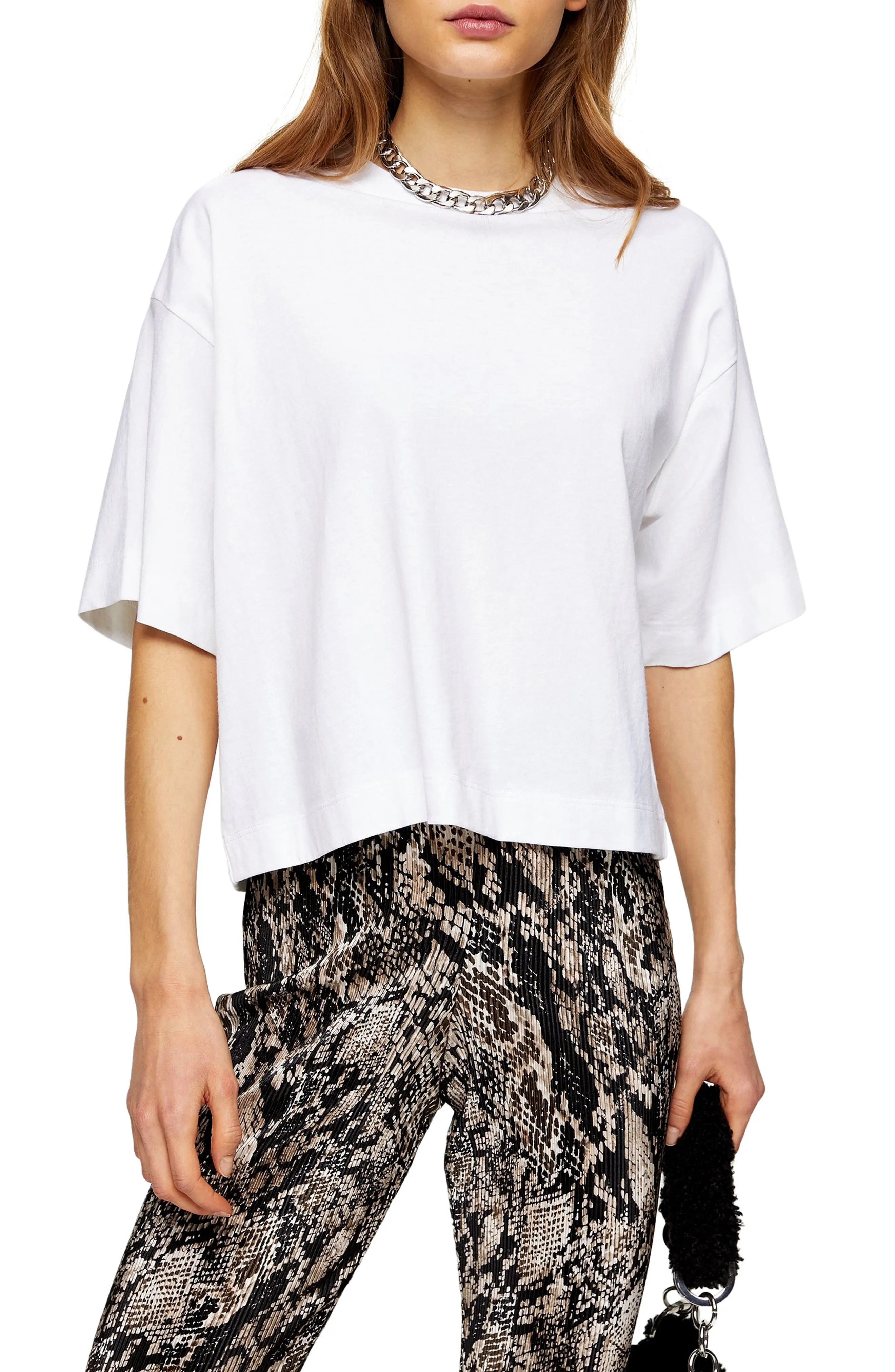 Topshop Boxy T-Shirt in White at Nordstrom, Size Medium | Nordstrom
