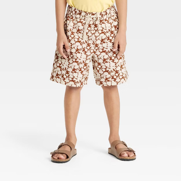 Boys' Floral Soft Knit Shorts - Cat & Jack™ Brown | Target