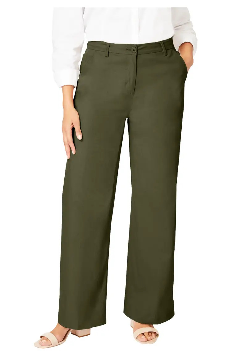 Stretch Cotton Chino Wide-Leg Trouser (Women) | Nordstrom | Nordstrom