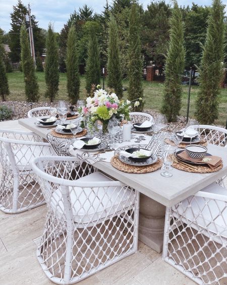 Outdoor living soon! Sharing details on our outdoor dining tablescape and decor. Cella Jane. #summerliving #homedecor 

#LTKstyletip #LTKSeasonal #LTKhome