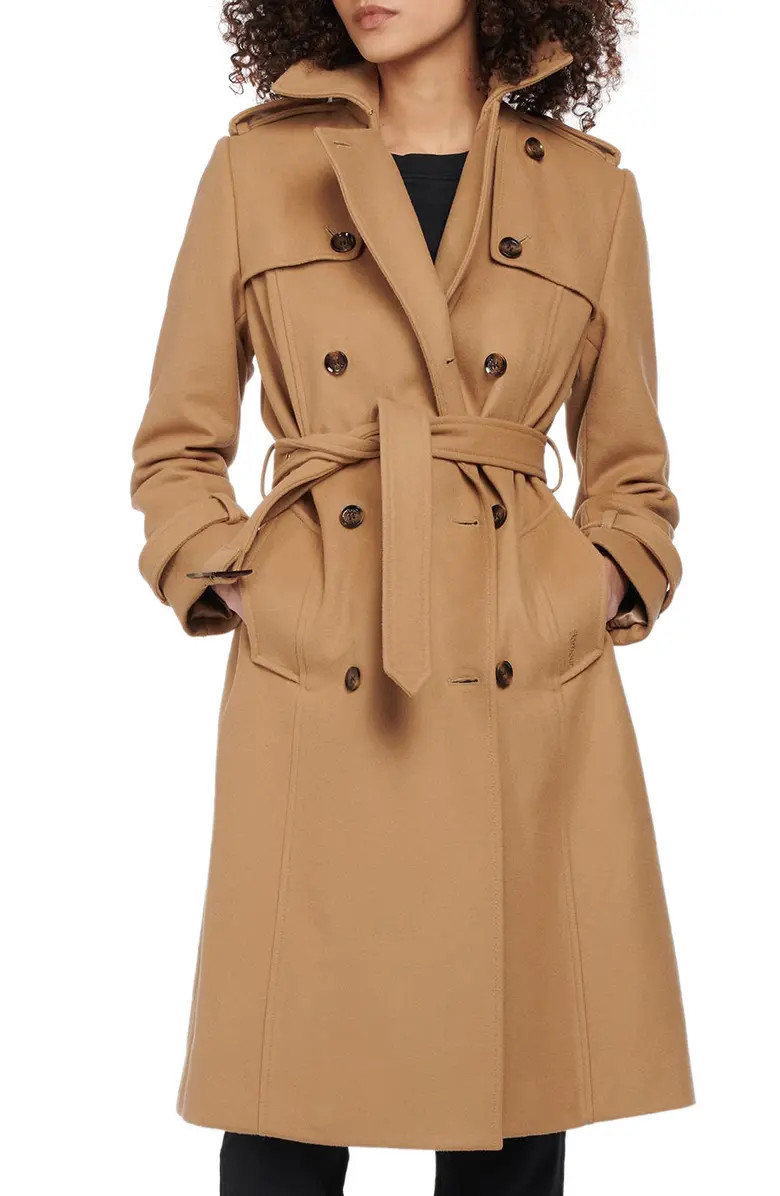 Barbour Melrose Belted Wool Blend Trench Coat | Nordstrom | Nordstrom