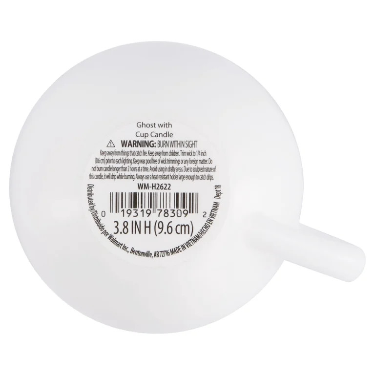 Ghost in Coffee Cup Candle, White, 4", Halloween by Way To Celebrate | Walmart (US)