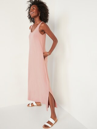 Sleeveless Jersey-Knit Maxi Shift Dress for Women | Old Navy (US)