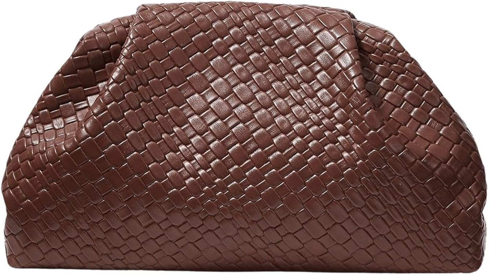 QWINEE Women's Woven Evening Bag Dumpling Clutch Purse No Strap Handbags Elegant Faux PU Leather ... | Amazon (US)