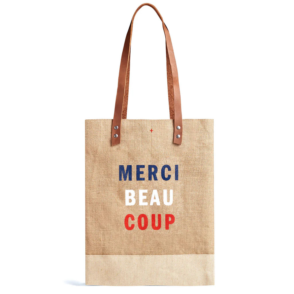 Wine Tote in Natural for Clare V. “Merci Beau Coup” Only available once per year | Apolis