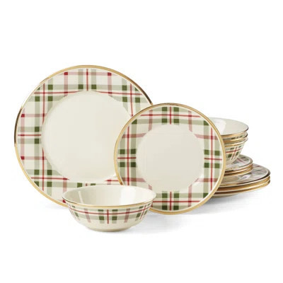 Holiday Plaid 12-Piece Dinnerware Set | Wayfair North America