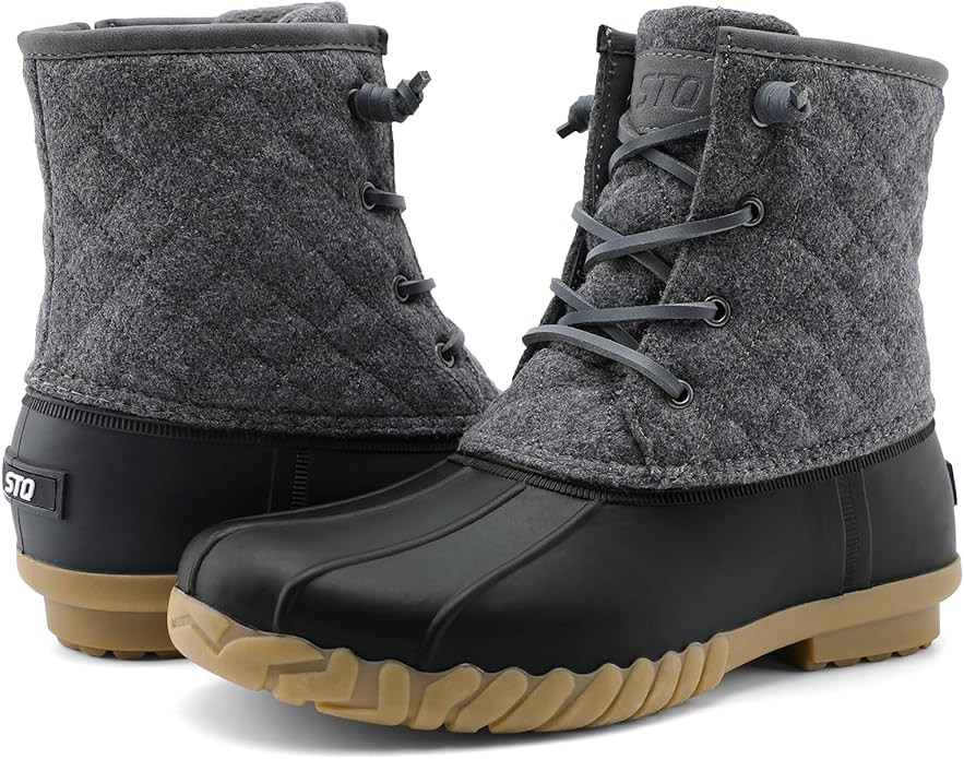 STQ Duck Boots for Women Waterproof Winter Boots Quilted Snow Boots | Amazon (US)