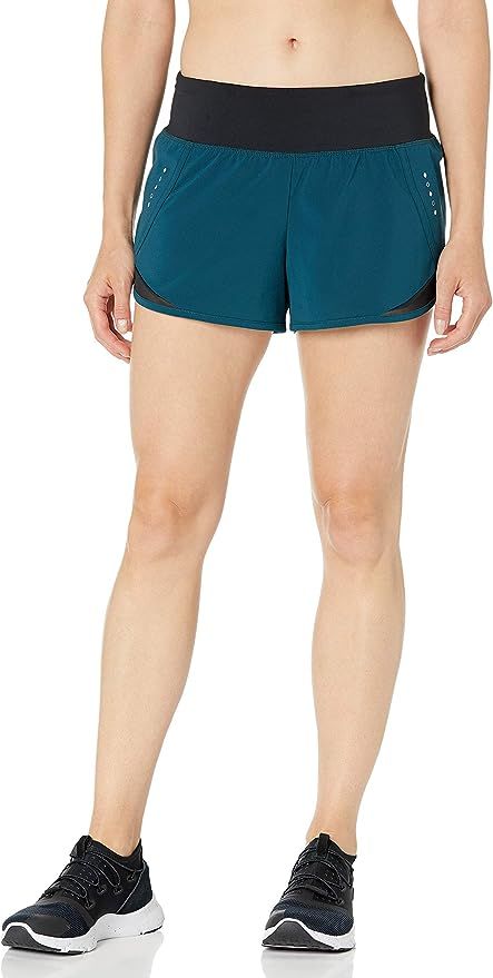 Amazon Brand - Core 10 Women's (XS-3X) Knit Waistband Woven Run Short with Internal Brief Liner a... | Amazon (US)