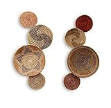 Set 8 Wall Hanging Plate, Wall Basket Set, Boho wall art, Set of 8 wall baskets, Wicker Bowl, Africa | Amazon (US)
