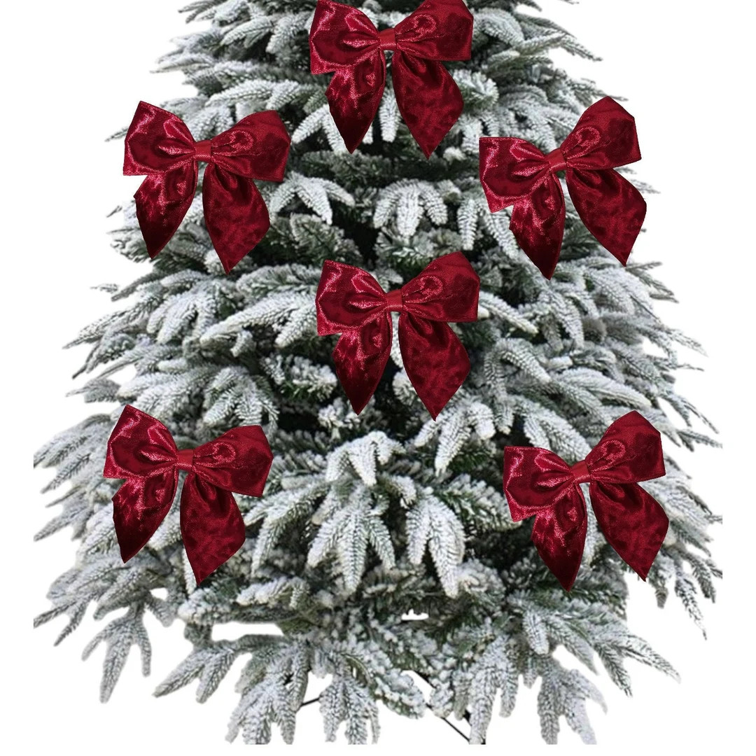 Luxurious Limited Edition Red Velvet Tie on Christmas Tree Bows 5.5 Inches Wide 1/3 or 6 Bows Pac... | Etsy (US)