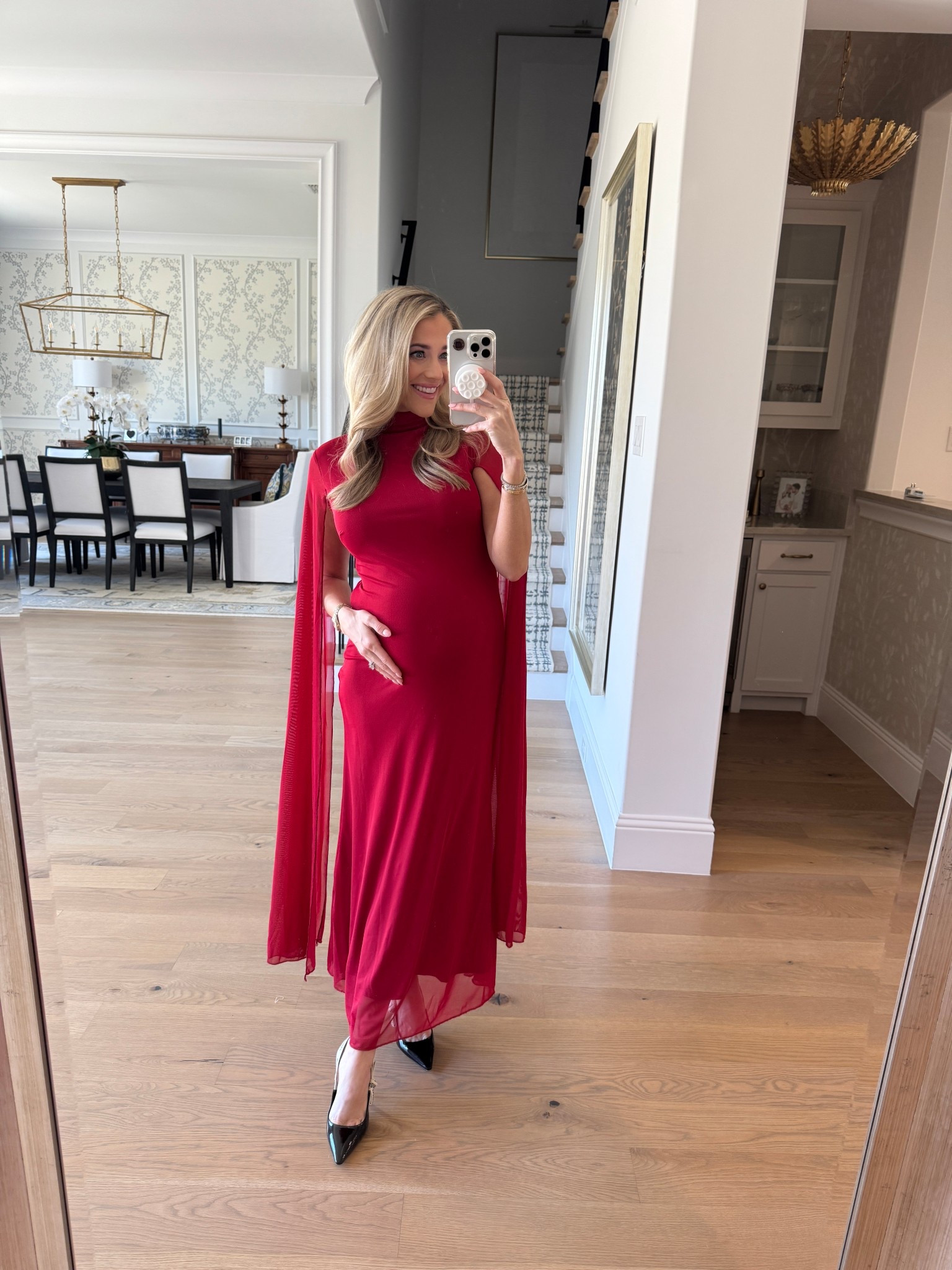 Red Formal Dress
Cape Dress
Bump Friendly 

#LTKootd #LTKBump