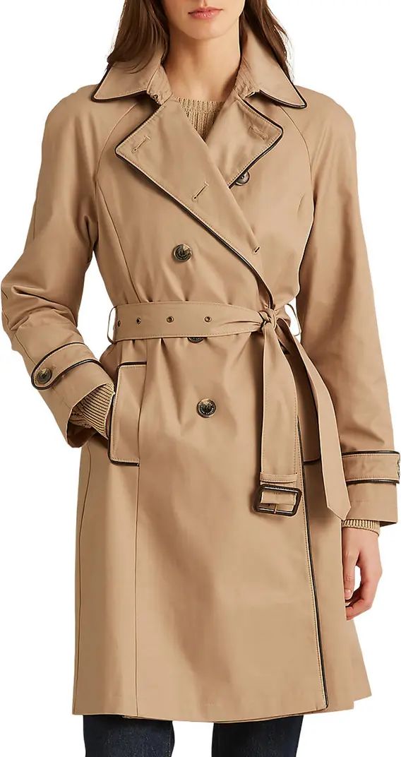 Water Repellent Cotton Blend Belted Trench Coat | Nordstrom