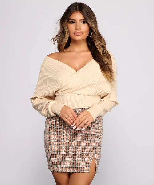 Doll It Up Open Back Ribbed Sweater | Windsor Stores