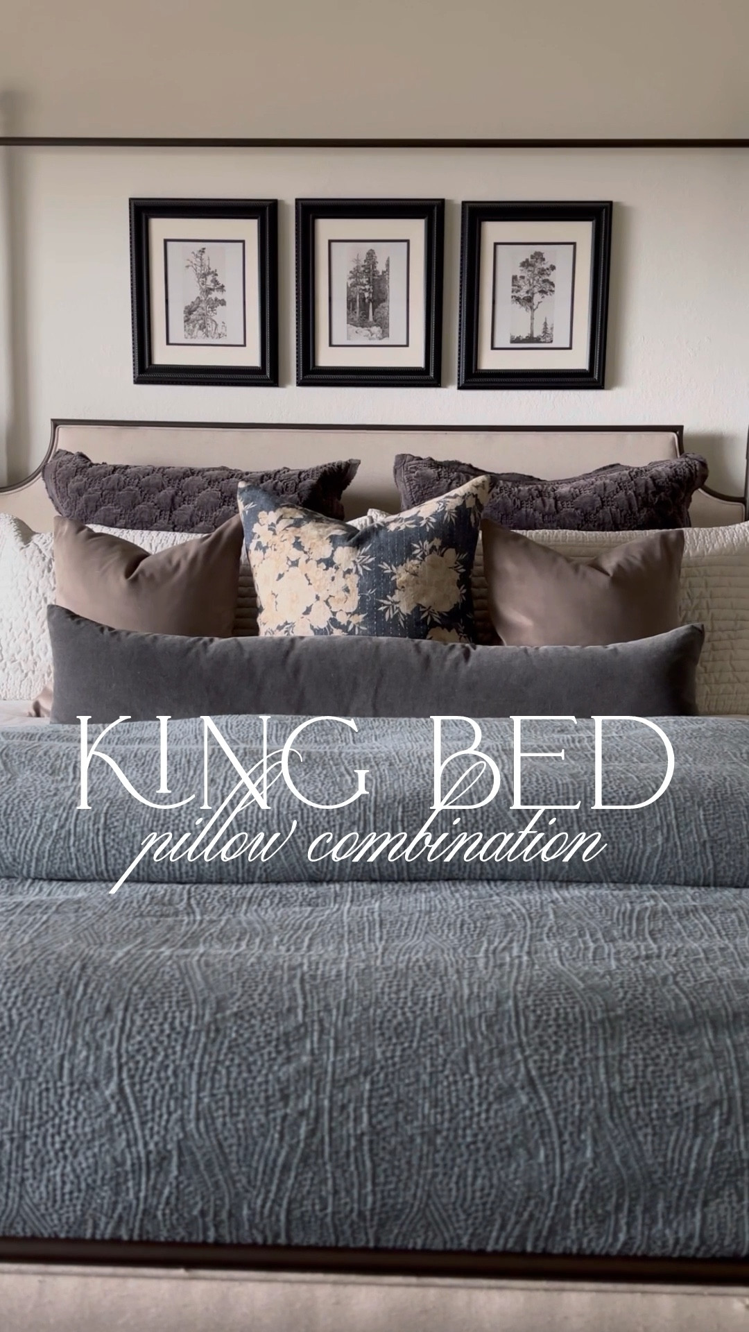 King bed pillow combination! Euro shams in Gray, velvet accent pillows in Taupe 18x18, lumber pillow in Slate 12x46.

#LTKHome #LTKStyleTip #LTKSaleAlert