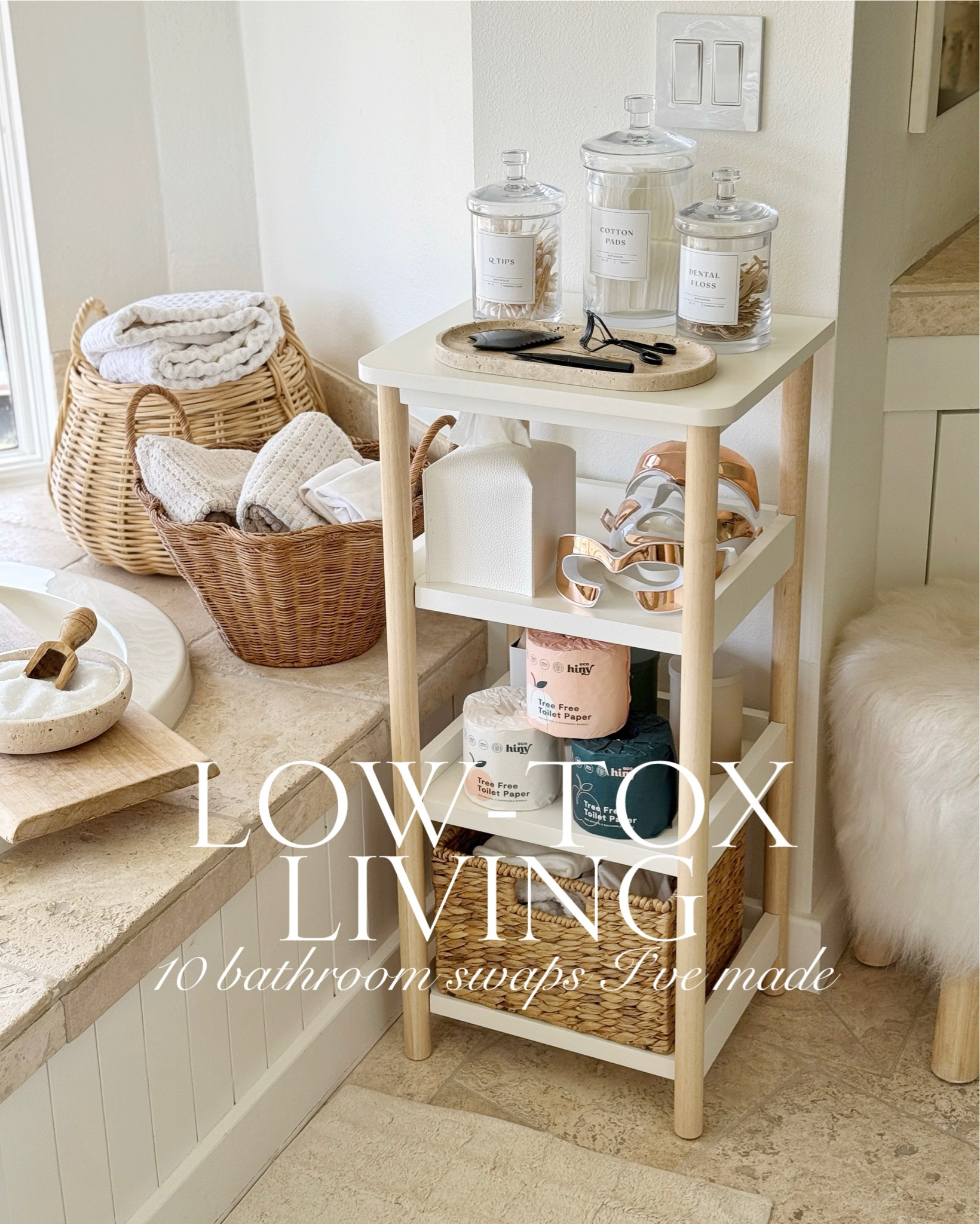 ✨ Low-Tox Bathroom Glow-Up ✨
Just dropped my new blog: 10 Bathroom Basics I Can’t Live Without (and why I swapped each one)🙋🏻‍♀️
These simple swaps quietly removed hidden toxins, plastic, and chemicals while keeping everything soft, effective, and family-friendly.

Here are the 10👇🏻
+ Non-toxic bamboo toilet paper
+ Bamboo cotton swabs
+ Fluoride & plastic free floss picks 
+ Organic cotton pads
+ Tree-free facial tissue
+ 100% cotton towels
+ Pure Epsom salt
+ Glass jars for storage
+ bamboo toothbrush with charcoal l bristles 
+ Fluoride-free toothpaste

Ready to make your bathroom feel as good as it looks? Full list + why I made each swap is on the blog🛁

Comment BATHROOM to get the details sent to your DMs!

Which one are you swapping first? Tell me in the comments! ⬇️

#LowToxLiving #NonToxicHome #HealthyHome 

#LTKselfcare #LTKHome