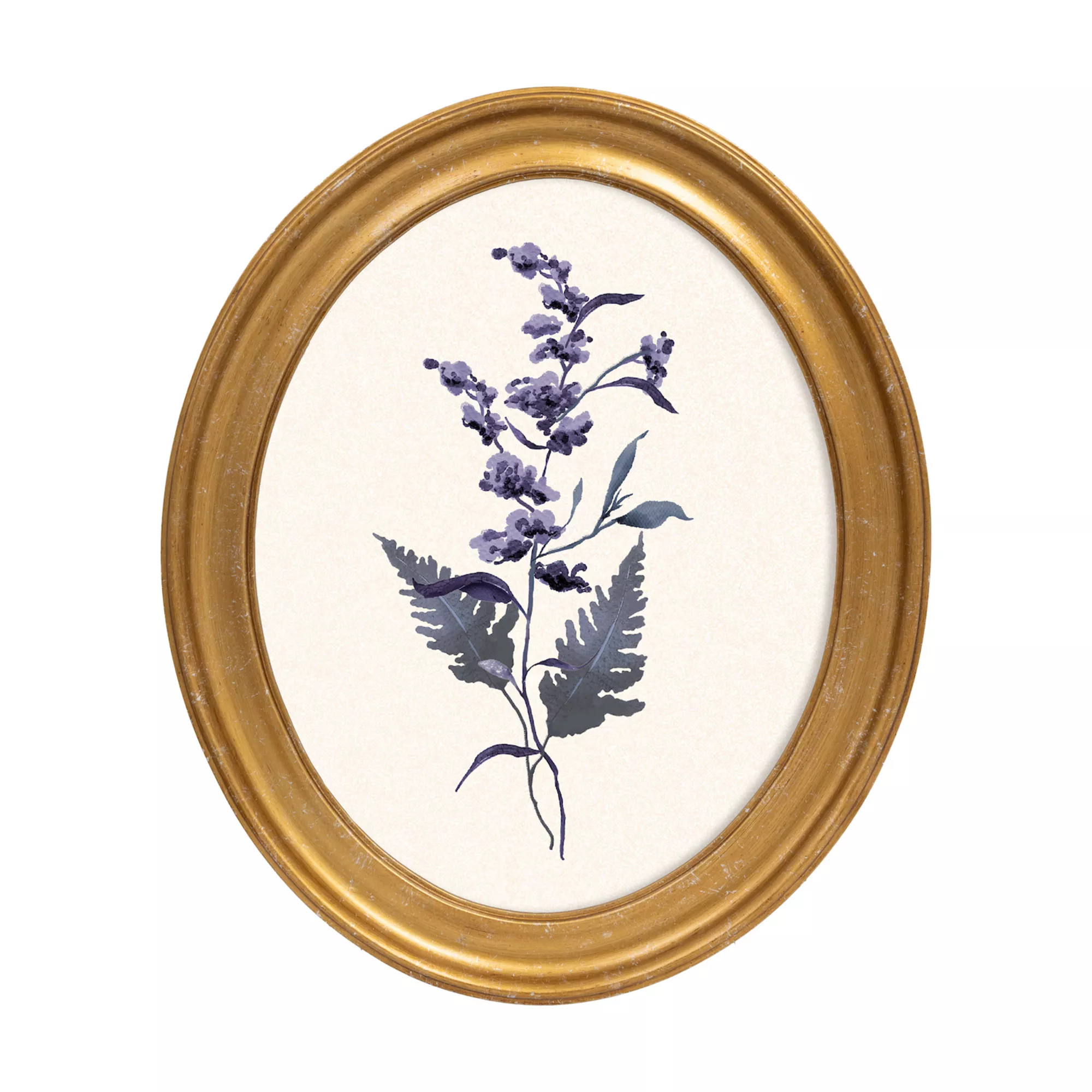 Belle Maison 10" x 12" Oval Purple Floral Wall Art Under Glass | Kohl's