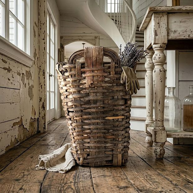 Handcrafted Vintage Grape Basket | Antique Farm House