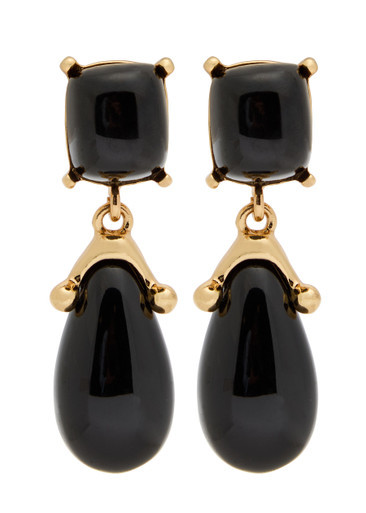 22kt gold-plated clip-on drop earrings | Harvey Nichols