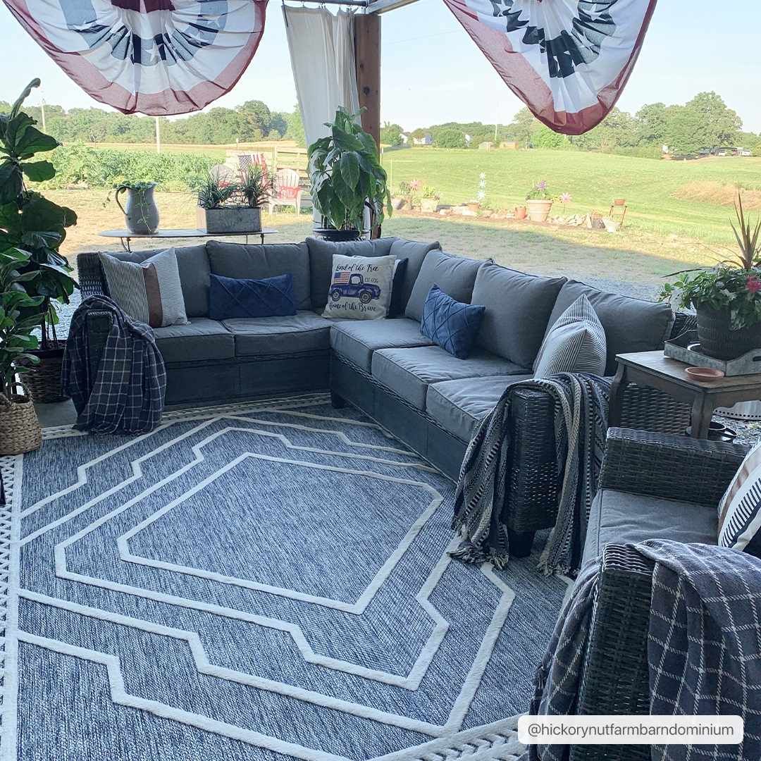 Anja Blue Outdoor Rug | Boutique Rugs