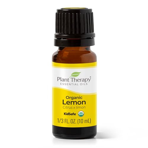 Plant Therapy Organic Lemon Essential Oil 100% Pure, USDA Certified Organic, Undiluted, Natural Aromatherapy, Therapeutic Grade 10 mL (1/3 oz) | Amazon (US)