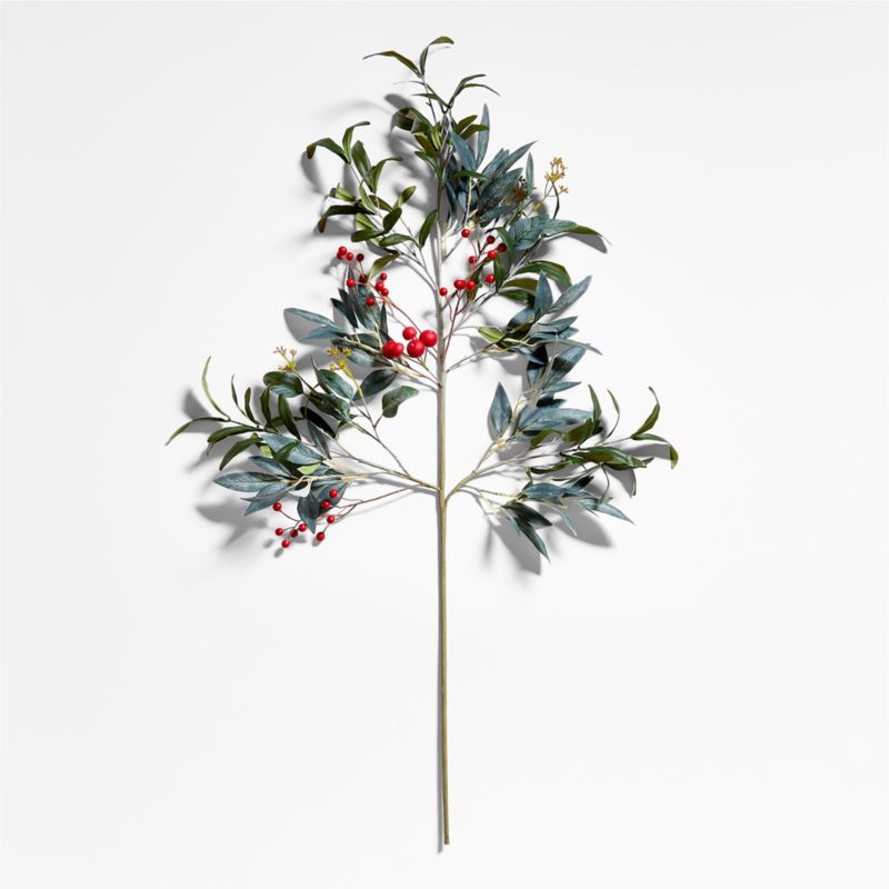 Faux Olive and Berry Stem | Crate & Barrel | Crate & Barrel