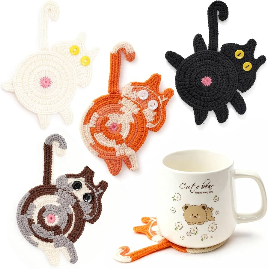 Coasters Set of 4,Stocking Stuffers for Women,Cute Coffee Coaster for Home Decor for Kinds Cups,T... | Amazon (US)