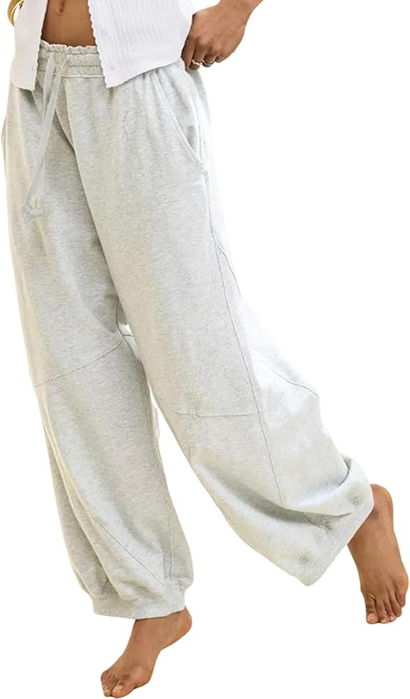 Tanming Womens Baggy Sweatpants Barrel Leg Trousers Elastic Waisted Drawstring Lounge Joggers Pan... | Amazon (US)