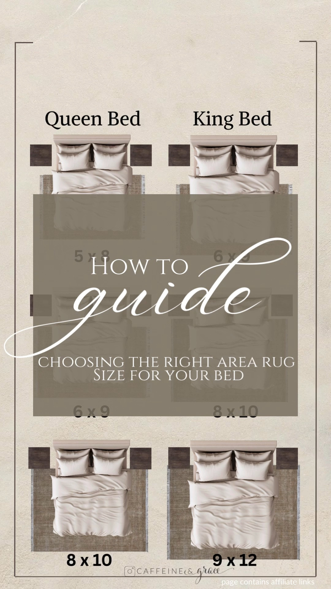 Choosing the right area rug size for your bed can completely transform your bedroom. This simple guide shows how to pick the perfect rug size for queen and king beds, how far the rug should extend around the bed, and the best placement tips for a balanced, designer look. Whether you love modern organic, neutral, or cozy bedroom styles, the right rug helps anchor your furniture and adds warmth and texture to the space. Save this guide for easy bedroom styling and rug placement tips.

#LTKHome