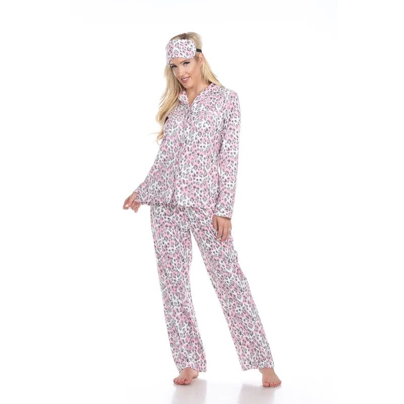 White Mark Women's Three Piece Pajama Set - Pink - L | Verishop