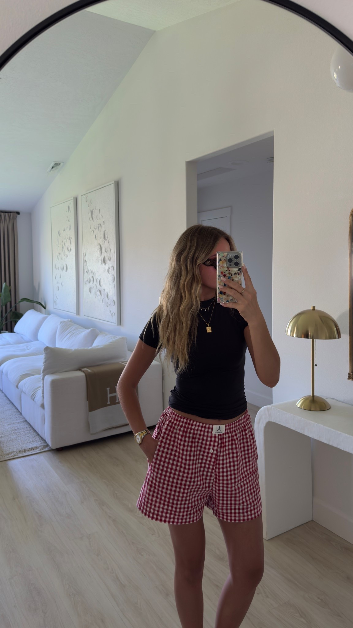 Got a M in the shorts for length and to wear them low rise 

#LTKStyleTip #LTKPetite #LTKSaleAlert