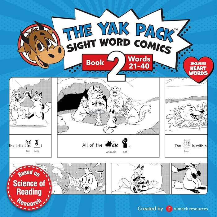 The Yak Pack: Sight Word Stories: Book 2: Comic Books to Practice Reading Dolch Sight Words (21-4... | Amazon (US)
