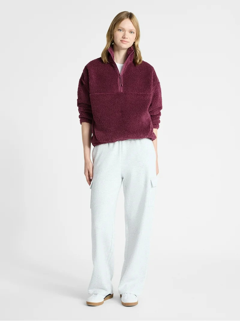 No Boundaries Plush Half-Zip Pullover, Women's | Walmart (US)