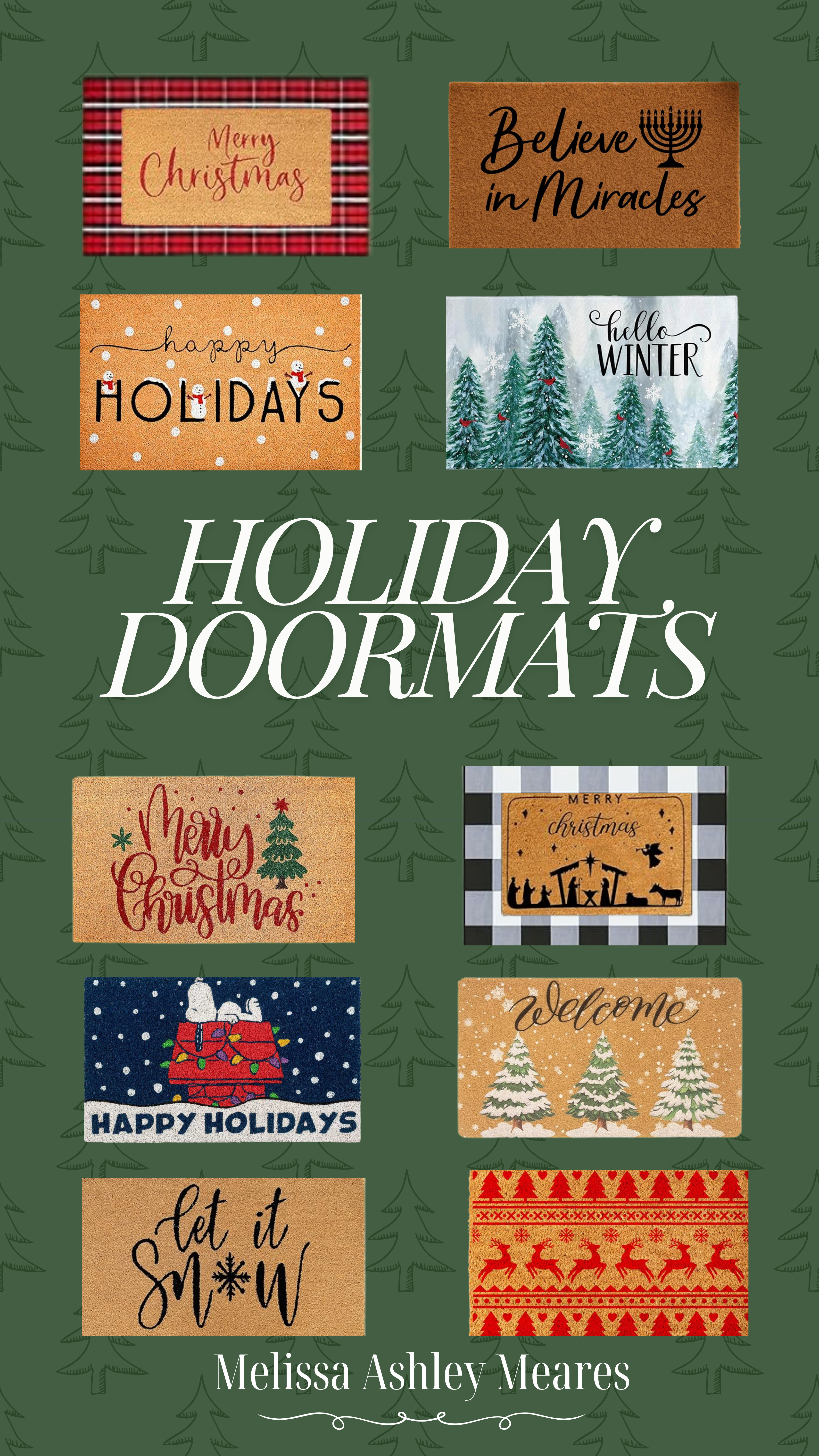 Holiday doormats are here and they’re so good this year ✨
I rounded up the cutest, coziest, most festive options to give your entryway a little seasonal cheer.

merry christmas, happy holidays, believe in miracles, winter, let it snow, welcome mat, doormat, snoopy, hanukkah, nativity

#HolidayHome #Doormats #EntrywayDecor #LTKHoliday #LTKHome #FestiveDecor #HolidayFinds 

 #LTKHoliday #LTKHome #LTKFindsUnder50
