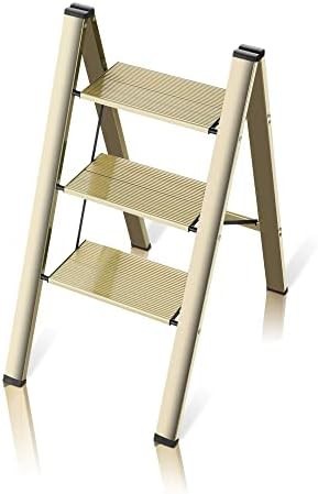 3 Step Ladder, Folding Ladder Stool, Wider Upgraded Non-Slip Treads, Portable Lightweight Ladder ... | Amazon (US)