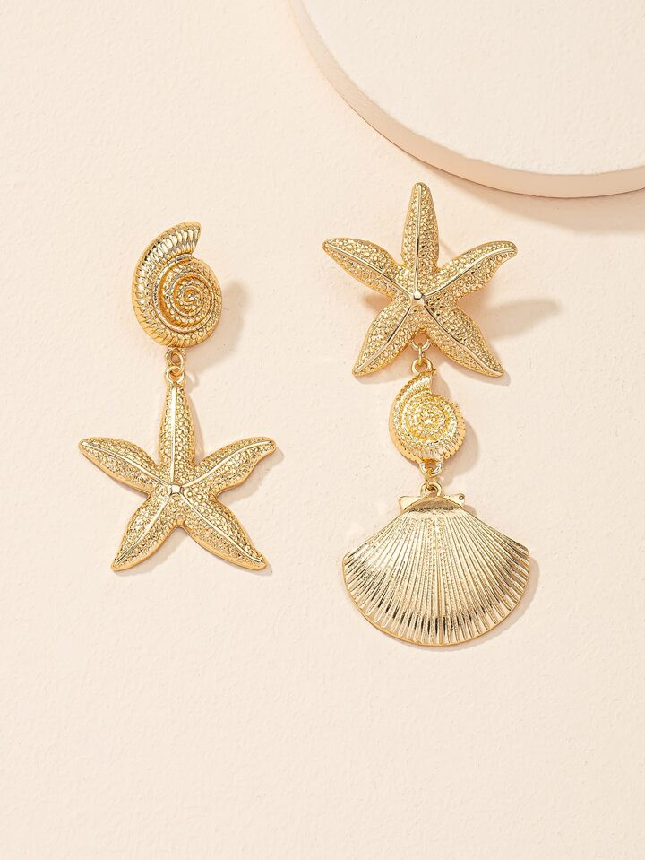 Starfish & Shell Drop Earrings | SHEIN