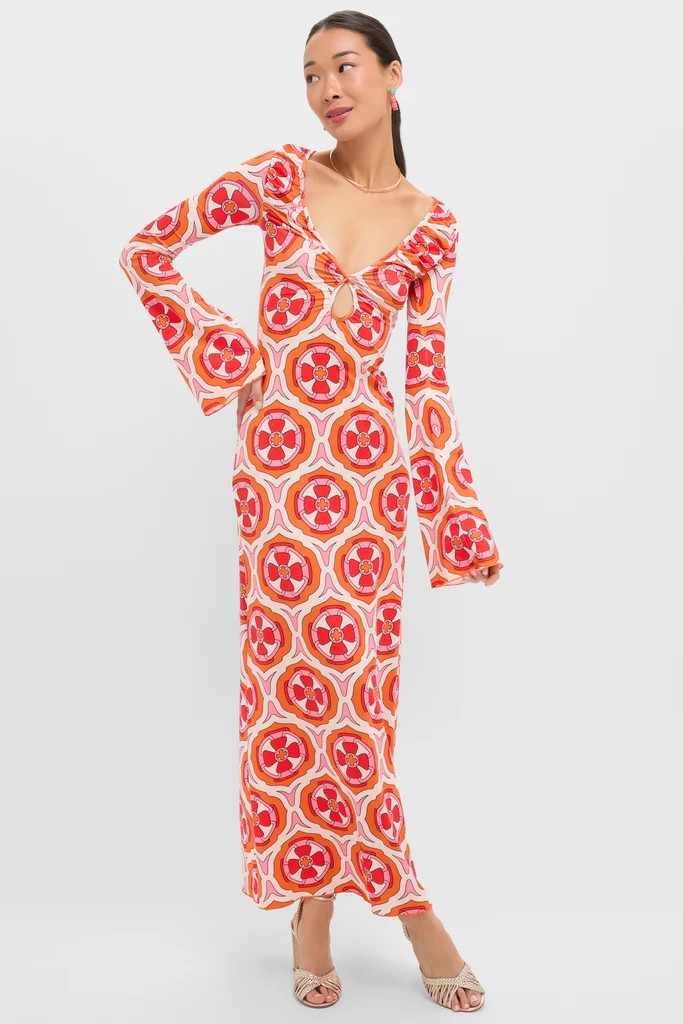 Pink Retro Radiance Diana Bell Maxi Dress | Tuckernuck (US)