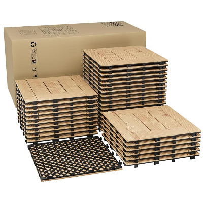 33 PCS Interlocking Deck Tiles Anti-slip Floor Tiles for Poolside All Weather Natural | Target