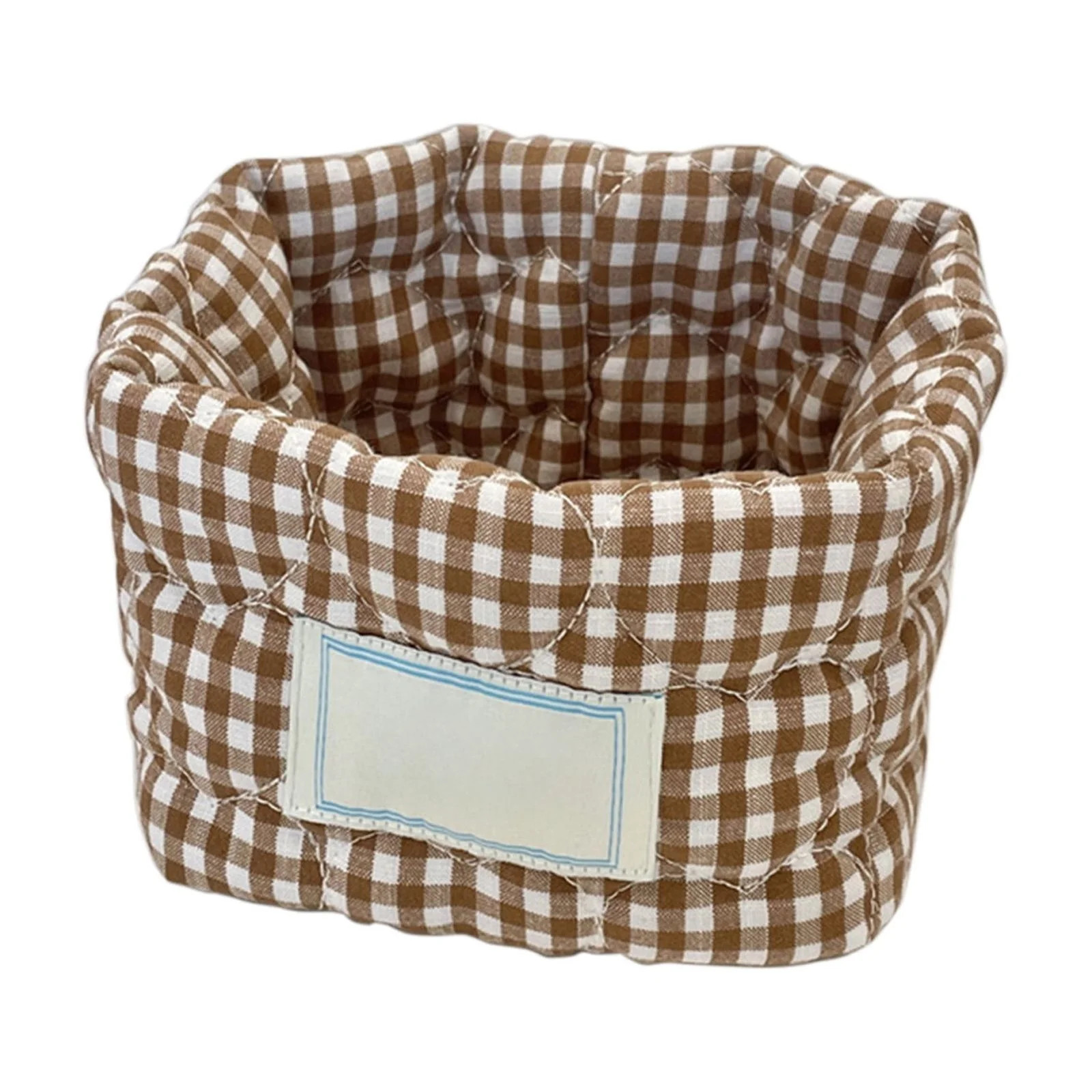 Small Checkered Storage Basket for Cosmetics, 4.7x3.9 In Quilted Cotton Organizer Bag for Home, D... | Walmart (US)