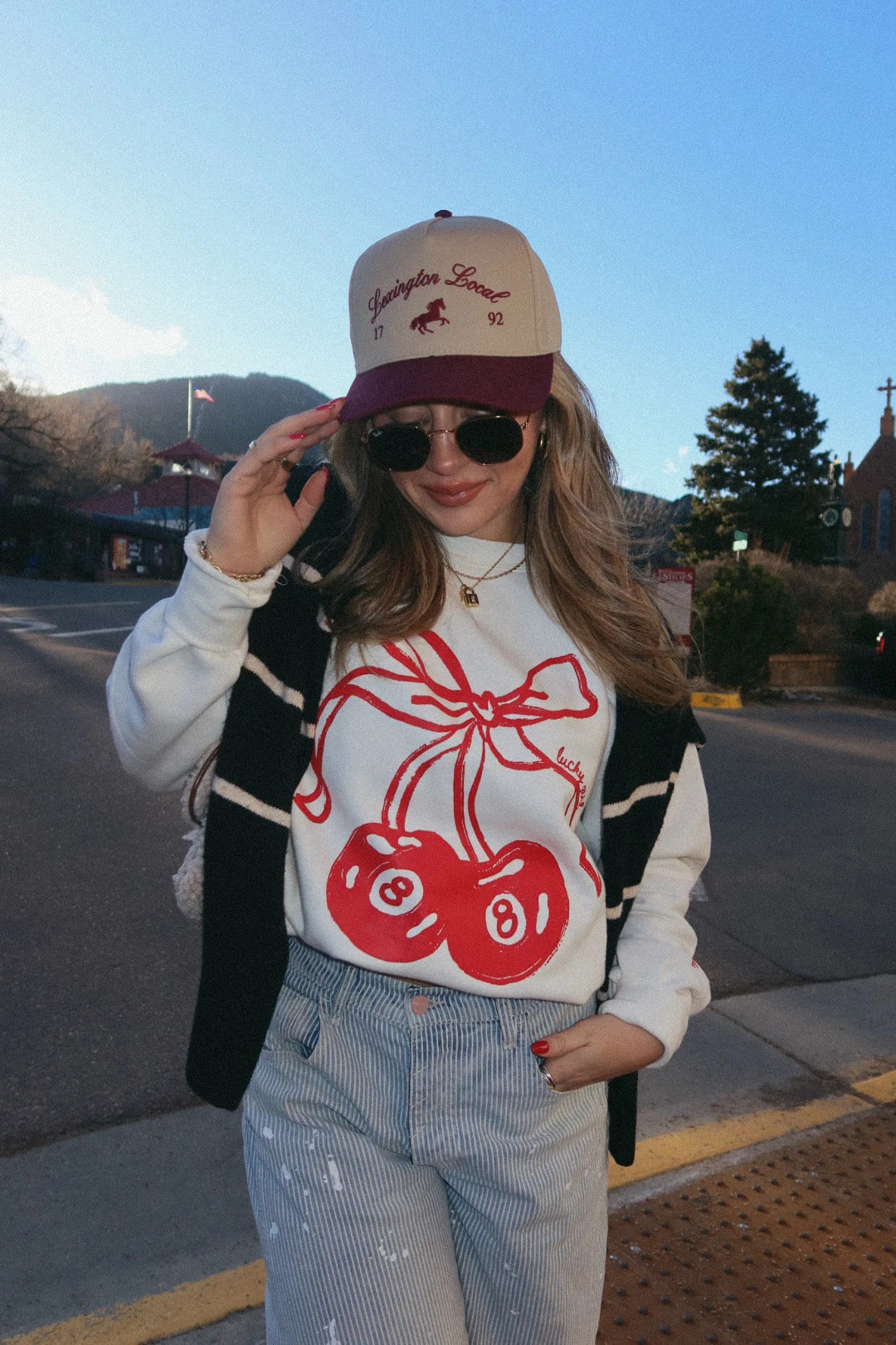 Lucky Girl Cherry Sweatshirt - Etsy | Etsy (US)