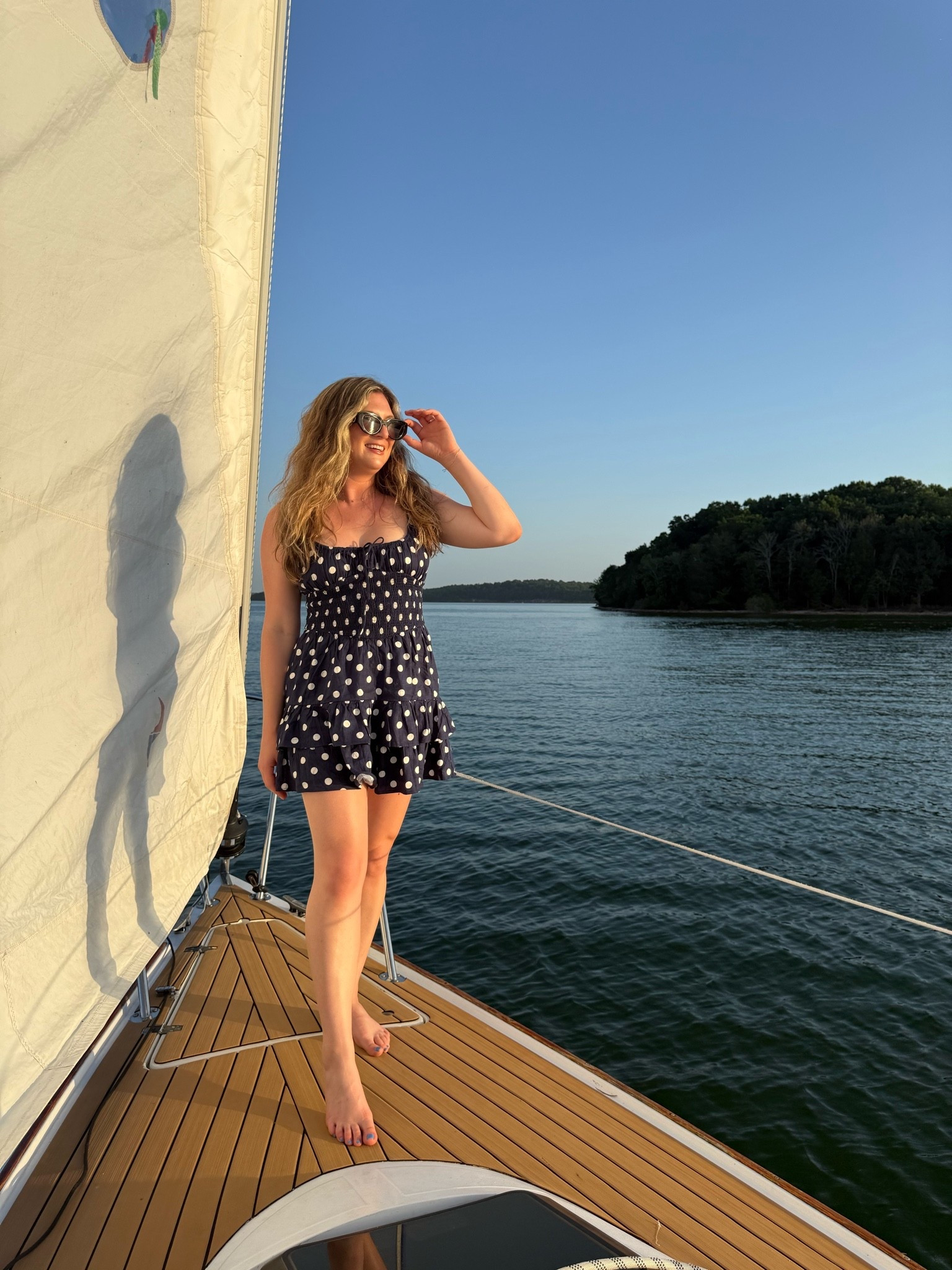 Polka dot dress Macy and white dress perfect lightweight breezy summer dress

Sailing outfit but could also be a concert outfit 

Gucci sunglasses on sale about 50% off

#LTKootd #LTKSaleAlert #LTKTravel