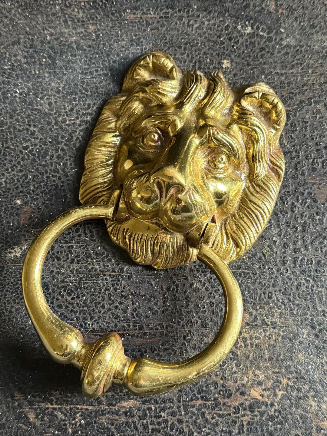 Vintage Brass Plated Large Lion Face Door Knocker Hardware Home Decor House Warming - Etsy | Etsy (US)