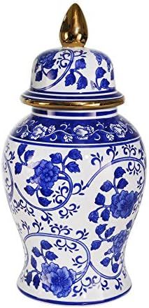 Sagebrook Home VC10467-04 Ceramic 14" Temple Jar Blue/White | Amazon (US)