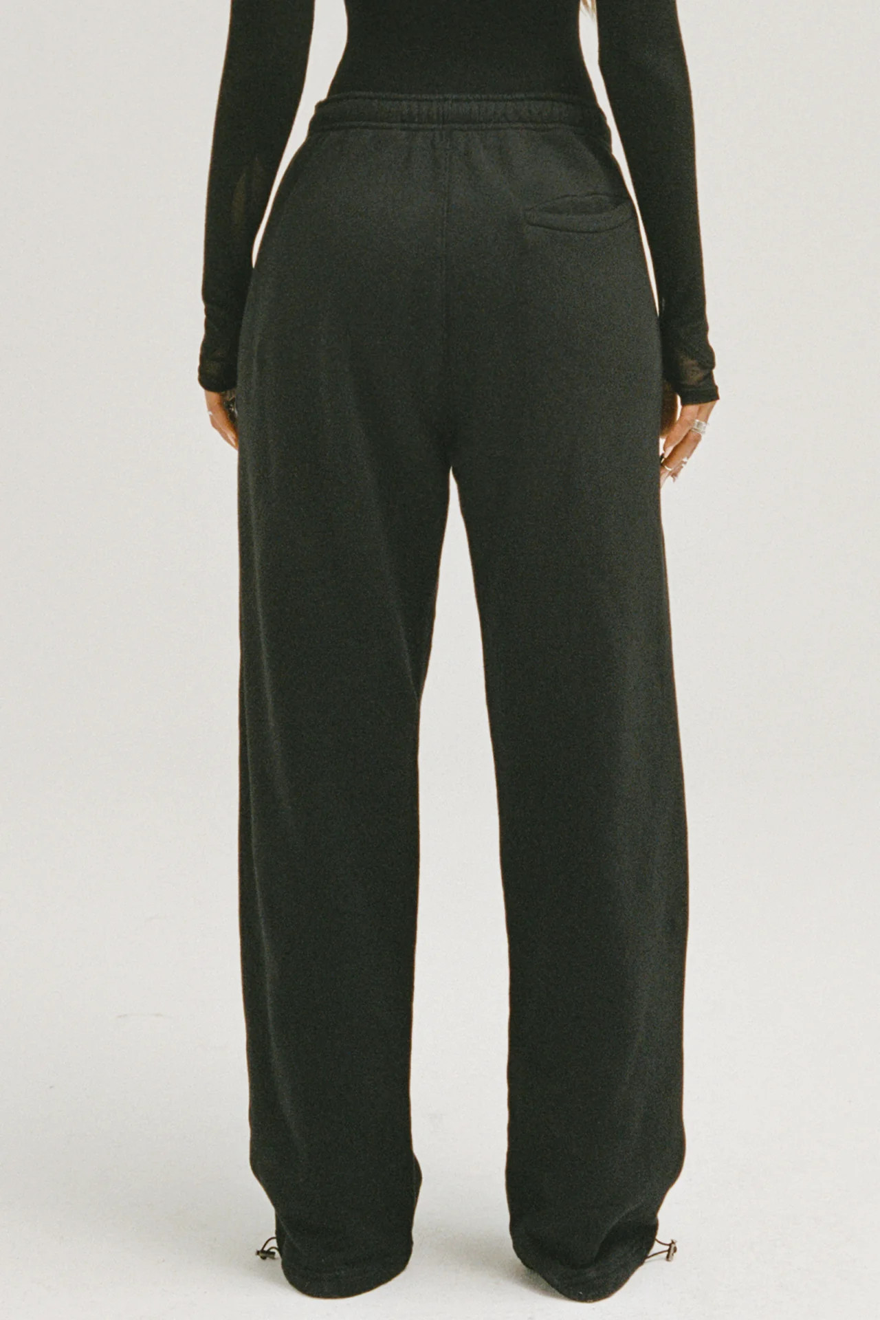 Oversized Straigh Leg Jogger - Black French Terry | Joah Brown