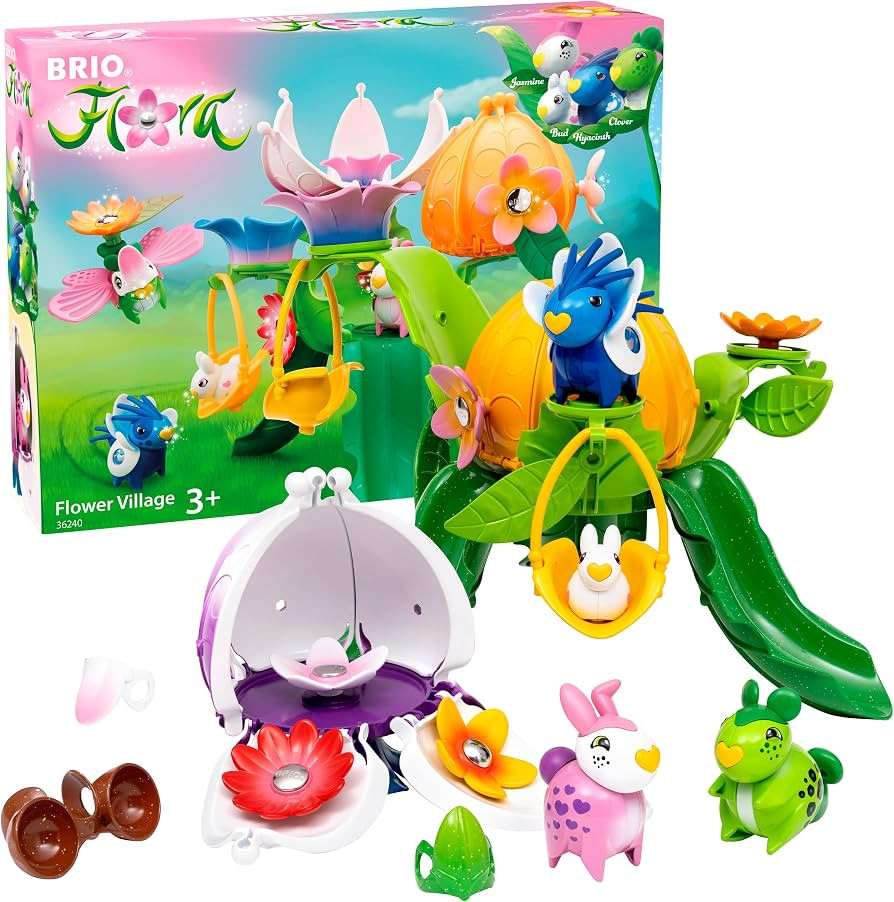 BRIO Flora Flower Village - 25-Piece Interactive Build & Decorate Playset for Open-Ended Imaginat... | Amazon (US)