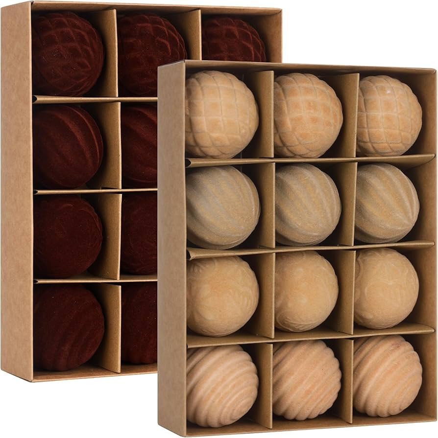 Vinsot 24 Pcs Velvet Christmas Ornaments Balls 2.36 Inch Flocked Christmas Tree Ball Hanging Orna... | Amazon (US)